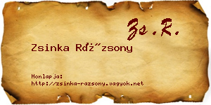 Zsinka Rázsony névjegykártya